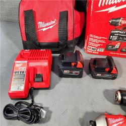 HOUSTON LOCATION - AS-IS (APPEARS LIKE NEW) M18 18-Volt Lithium-Ion Brushless Cordless Compact Hammer Drill/Impact Combo Kit (2-Tool) with (2) Batteries, Bag