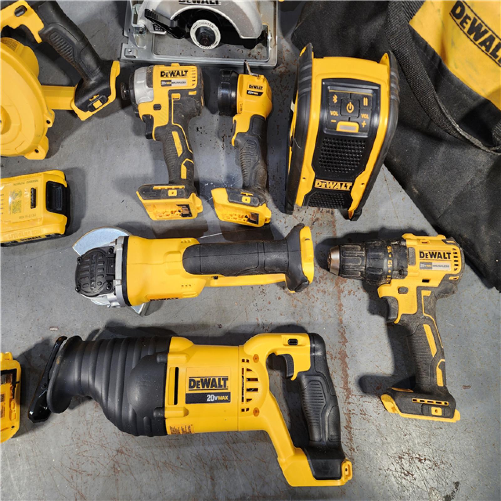 HOUSTON LOCATION - AS-IS DEWALT 20-Volt Max Lithium-Ion 9-Tool Cordless Combo Kit with Two 2.0 Ah Batteries, Charger and 2 Bags