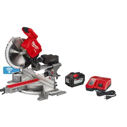 NEW! - Milwaukee M18 FUEL 18V Lithium-Ion Brushless Cordless 12 in. Dual Bevel Sliding Compound Miter Saw Kit with One 12.0Ah Battery