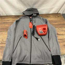 AS IS Milwaukee M12 12V Carbon Fiber Heated Gray Hoodie Kit (Large)