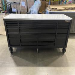 DALLAS LOCATION - Husky Tool Storage 84 in. W x 24 in. D Heavy Duty Mobile Workbench Tool Chest with Stainless Steel Work Top in Matte Blac