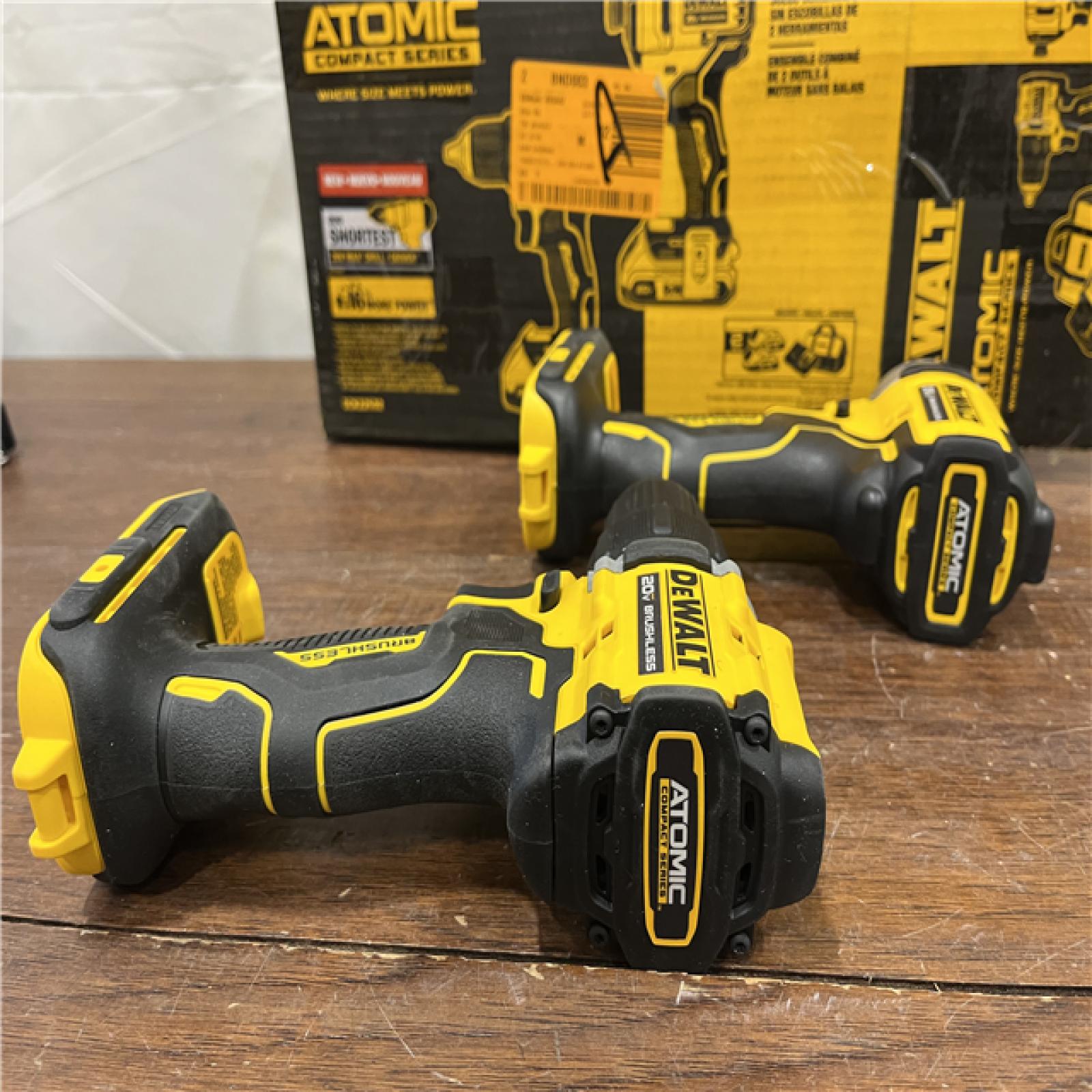 AS-ISDewalt DCK225D2 20V MAX ATOMIC Brushless Compact Lithium-Ion 1/2 in. Cordless Drill Driver and 1/4 in. Impact Driver Combo Kit with 2 Batteries 2 Ah