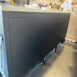 DALLAS LOCATION - Husky Tool Storage Heavy Duty 96 in. W x 24 in. D Matte Black Mobile Workbench Cabinet with Stainless Steel Top