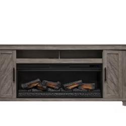 DALLAS LOCATION - StyleWell Challis 68 in. W Freestanding Media Mantel Electric Fireplace TV Stand in Weathered Gray PALLET -(4 UNITS)