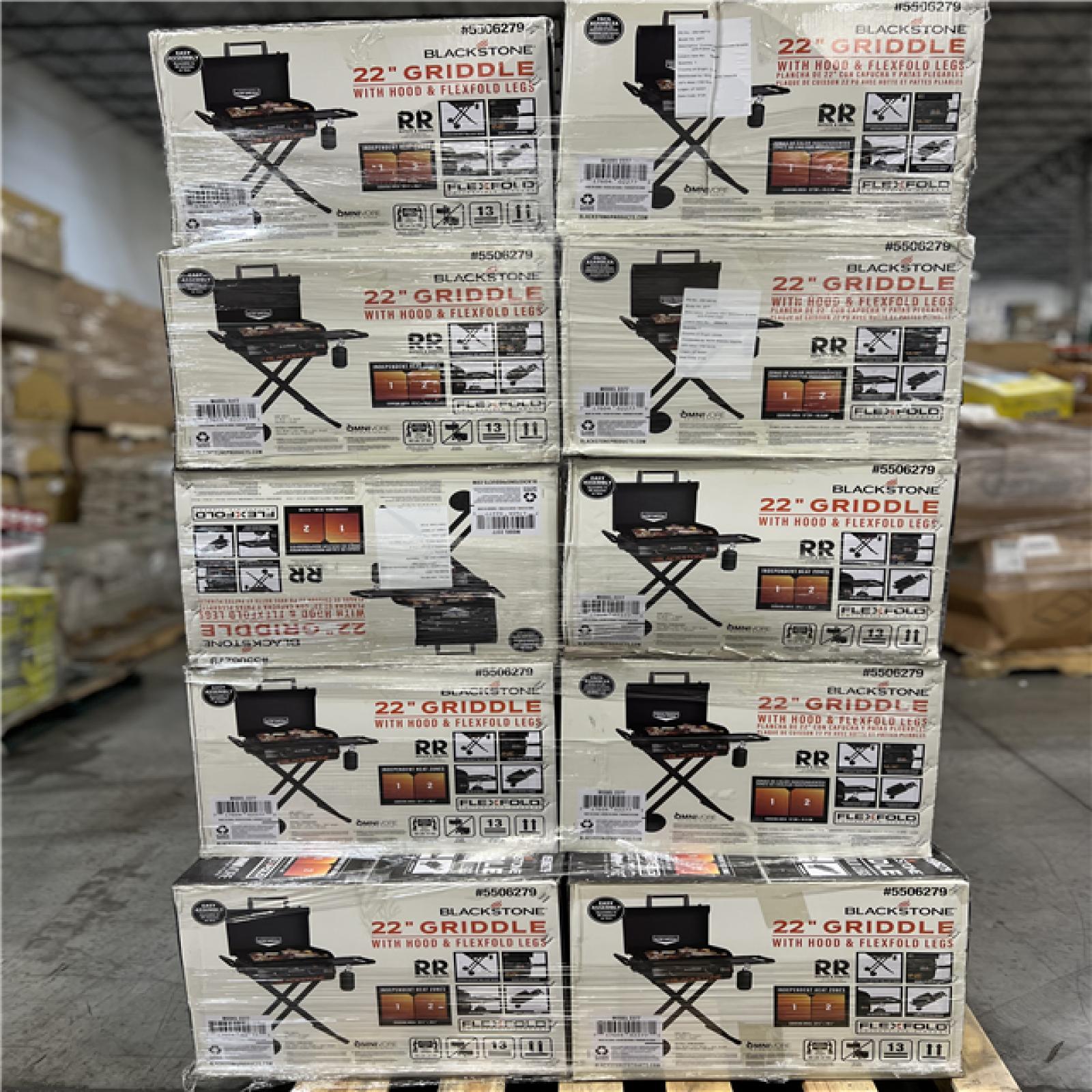 DALLAS LOCATION - Blackstone 22 Culinary Omnivore Portable X-Frame Griddle 2-Burner Liquid Propane Flat Top Grill PALLET - (10 UNITS)