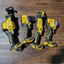 California As-Is Dewalt Brushless 4-Tool Combo Kit (Battery,Charger, and Tool Bag Included)