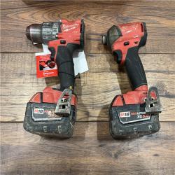 AS-IS Milwaukee M18 FUEL 18V Lithium-Ion Brushless Cordless Hammer Drill and Impact Driver Combo Kit (2-Tool) with 2 Batteries