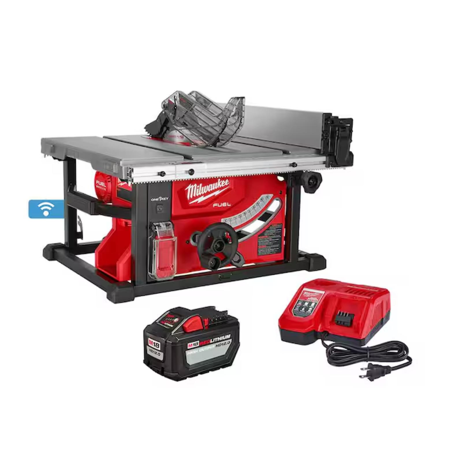 NEW! - Milwaukee M18 FUEL ONE-KEY 18- volt Lithium-Ion Brushless Cordless 8-1/4 in. Table Saw Kit W/(1) 12.0Ah Battery & Rapid Charger