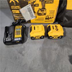 HOUSTON LOCATION - AS-IS DEWALT 20V MAX XR Hammer Drill and ATOMIC Impact Driver 2 Tool Cordless Combo Kit with (2) 4.0Ah Batteries, Charger, and Bag