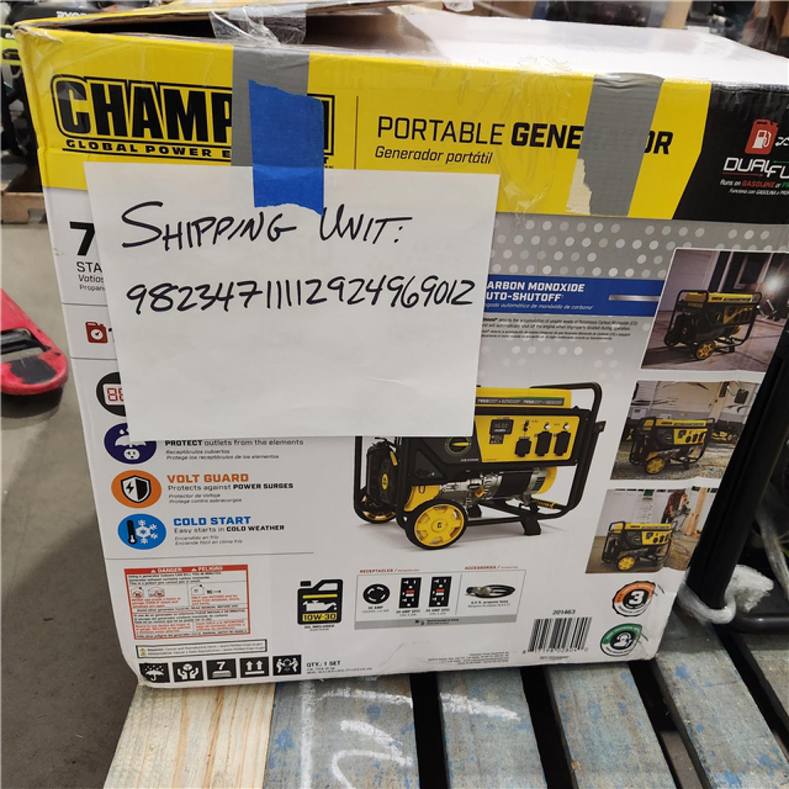 Dallas Location - As-Is Champion 6250-Watt Dual Fuel Portable Generator