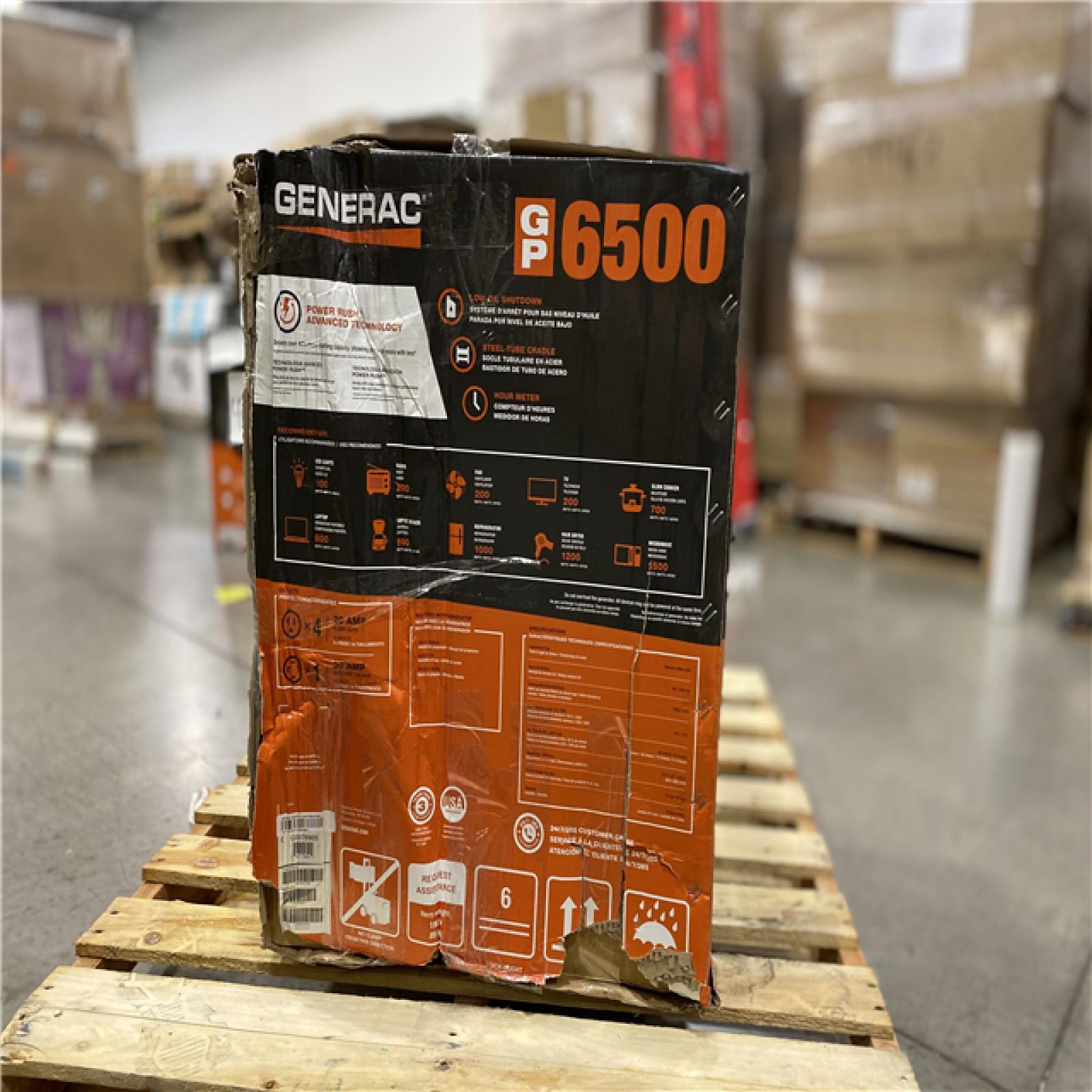 DALLAS LOCATION - Generac GP 6500-Watt Recoil Start Gas-Powered Portable Generator, 49-ST/CSA