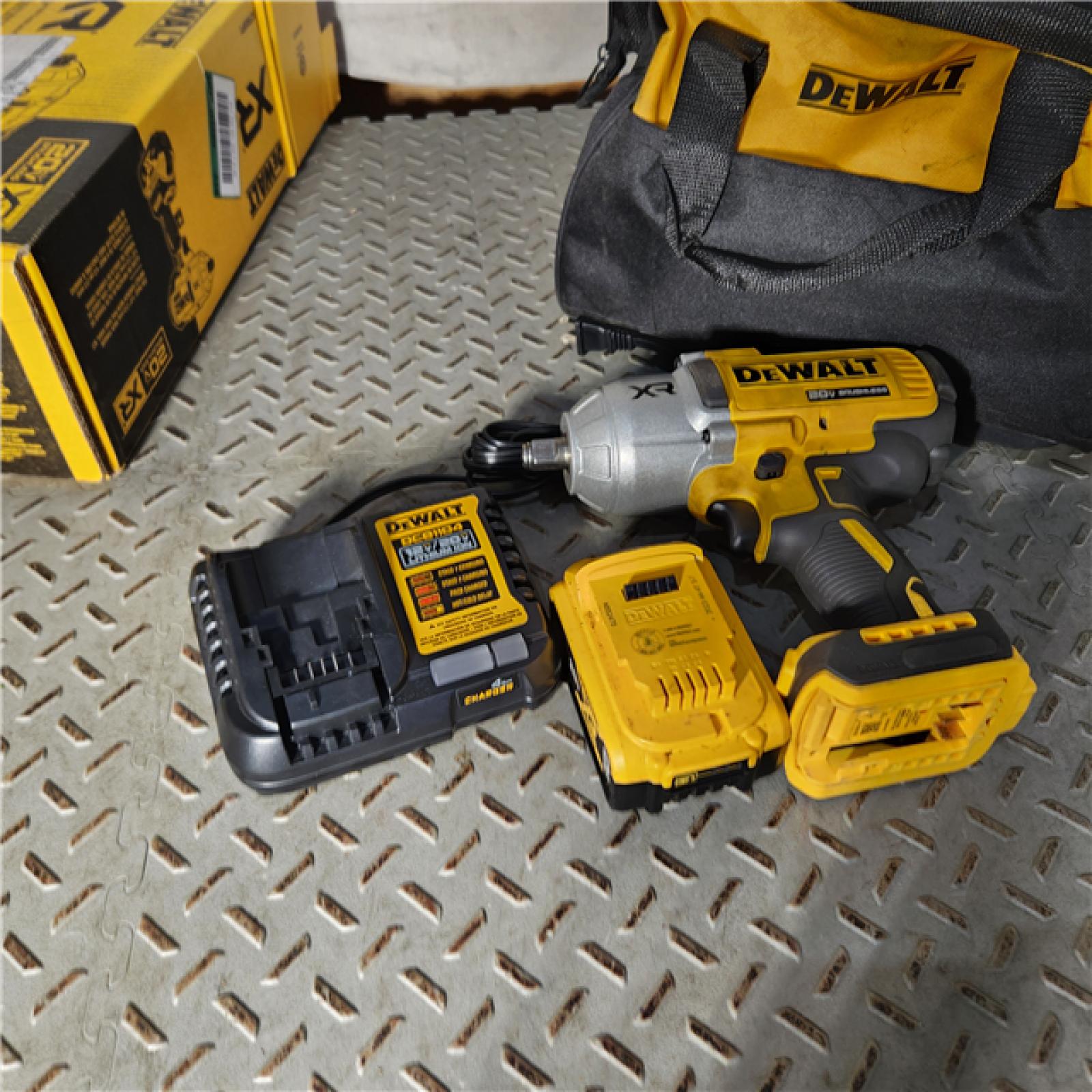 Houston location AS-IS DEWALT 20V MAX Lithium-Ion Cordless 1/2 in. Impact Wrench Kit