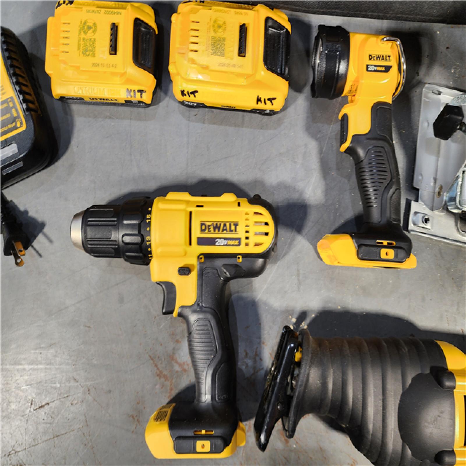 HOUSTON LOCATION - AS-IS DEWALT 4 TOOL COMBO KIT W/ (2) BATTERY & CHARGER