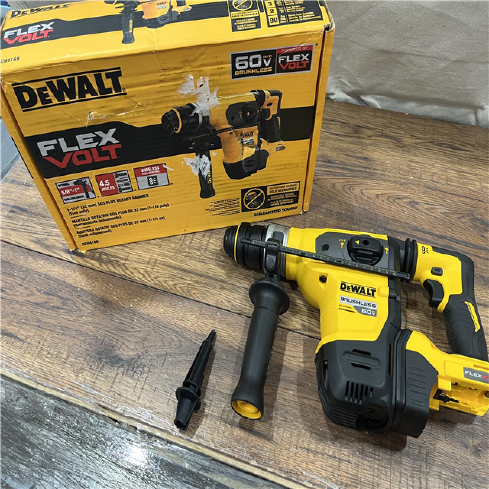 AS-IS FLEXVOLT 60V MAX Cordless 1-1/4 in. SDS Plus Rotary Hammer (Tool Only)