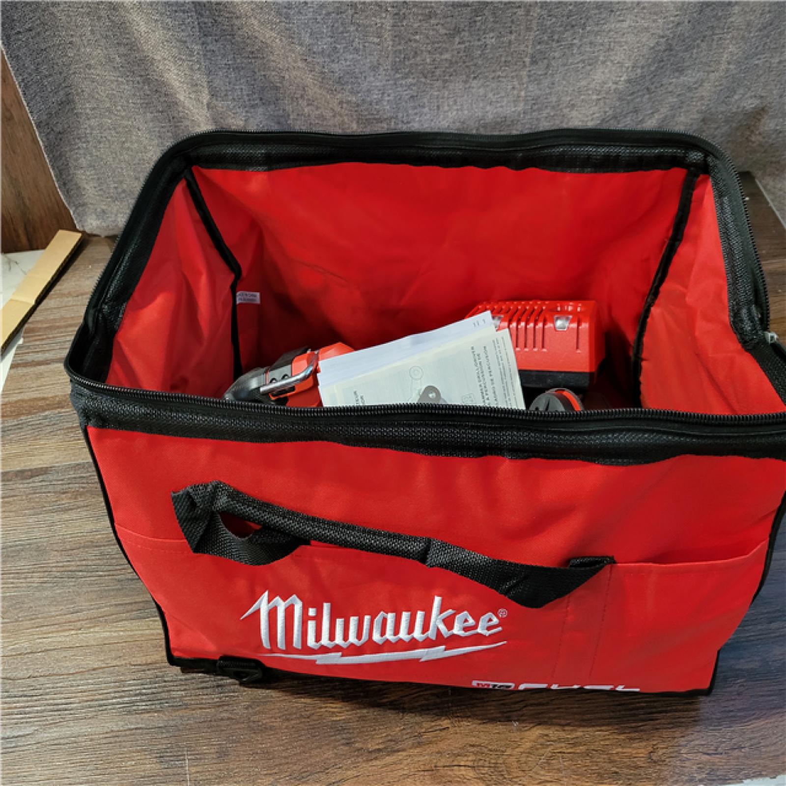 CALIFORNIA AS-IS MILWAUKEE M18 FUEL 5-TOOL COMBO KIT (2 BATTERIES, CHARGER, AND BAG INCLUDED) (MISSING 1 BATTERY)