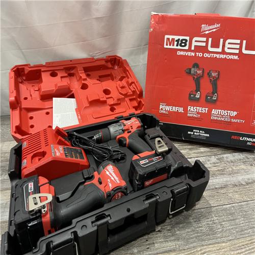 AS-IS Milwaukee M18 FUEL 18V Lithium-Ion Brushless Cordless Hammer Drill and Impact Driver Combo Kit (2-Tool) with 2 Batteries