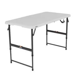 DALLAS LOCATION - Lifetime 4 ft. One Hand Adjustable Height Fold-in-Half Resin Table; Almond PALLET - (35 UNITS)