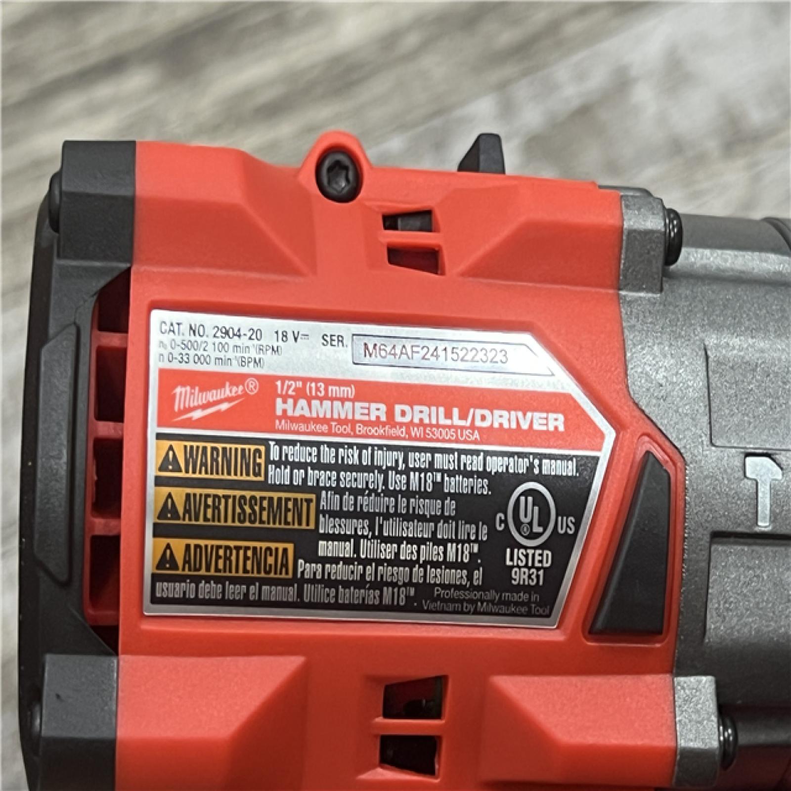 AS-IS MILWAUKEE M18 FUEL 18V Lithium-Ion Brushless Cordless Hammer Drill and Impact Driver Combo Kit (2-Tool) with 2 Batteries