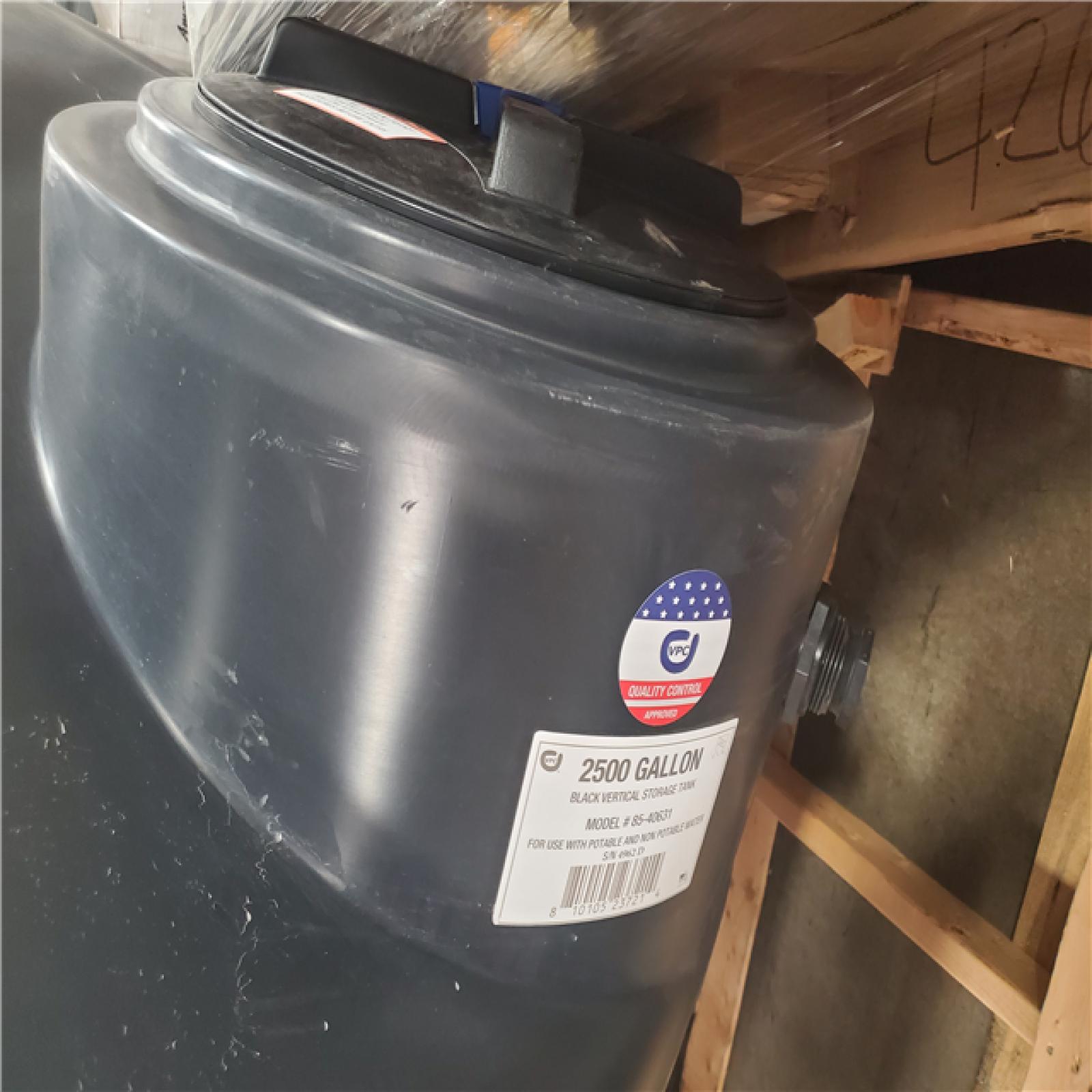 Phoenix Location NEW VPC 2500 Gal. Black Polyethylene Vertical Water Storage Tank 85-40631