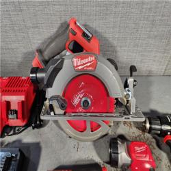 HOUSTON LOCATION - AS-IS MILWAUKEE 5 TOOL COMBO KIT W/ (2) BATTERY & CHARGER