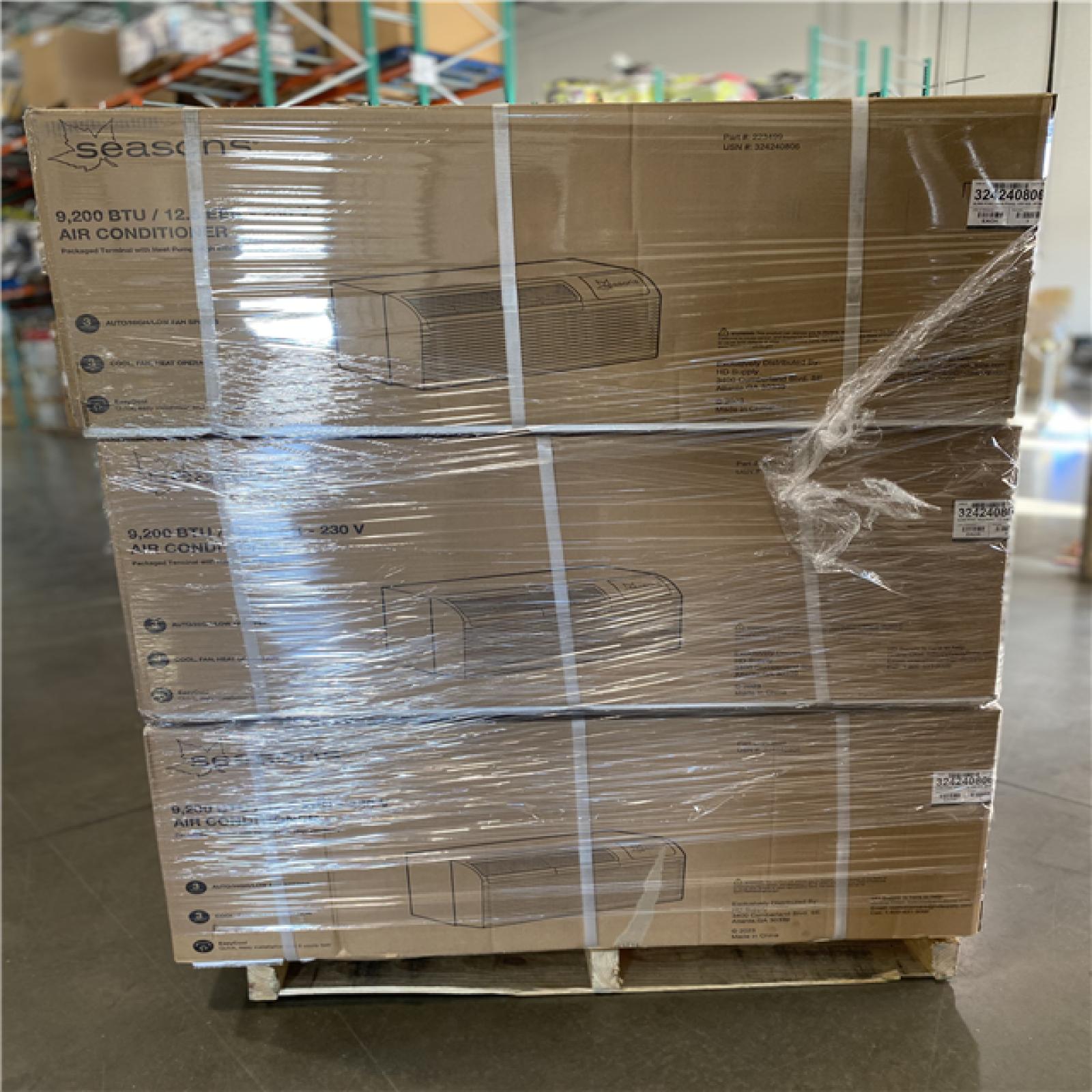 DALLAS LOCATION -Seasons® 9,000 Ptac, Heat Pump, 230 Volt, 20 Amp -  PALLET (6  UNITS )