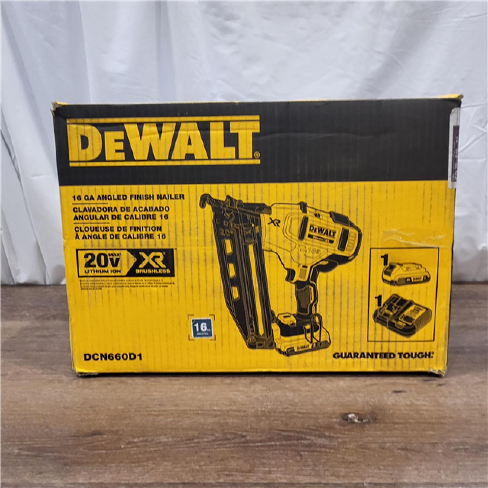 AS-IS DeWalt DCN660D1 20V 16 Gauge Cordless Angled Finish Nailer Kit W/ 2Ah Battery