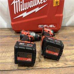 AS IS Milwaukee M18 FUEL 18V Lithium-Ion Brushless Cordless Hammer Drill and Impact Driver Combo Kit (2-Tool) with 2 Batteries