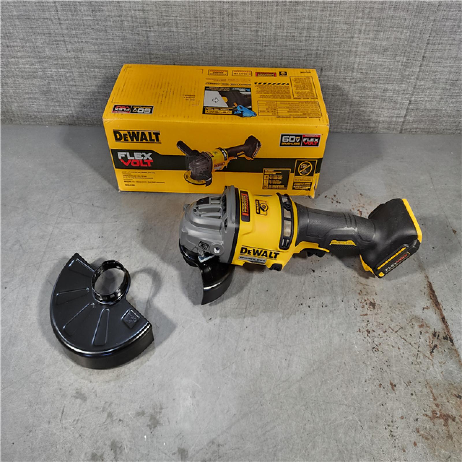 HOUSTON LOCATION - AS-IS FLEXVOLT 60V MAX Cordless Brushless 4.5 in. to 6 in. Small Angle Grinder with Kickback Brake (Tool Only)