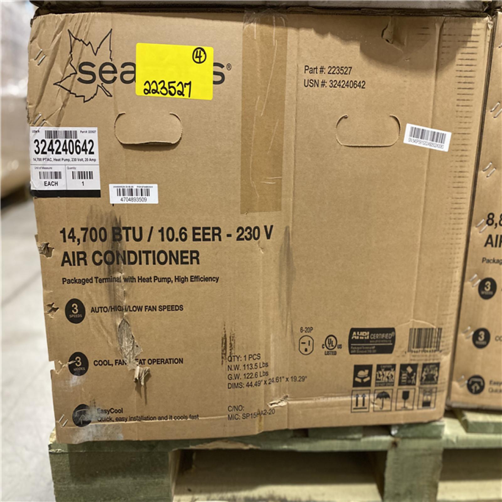 DALLAS LOCATION - Seasons® MIXED  AIR CONDITIONER PALLET - (8 UNITS)