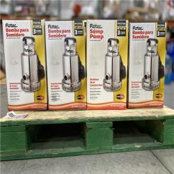 DALLAS LOCATION -Flotec 3/4 HP Stainless Steel Submersible Sump Pump PALLET (16 UNITS )