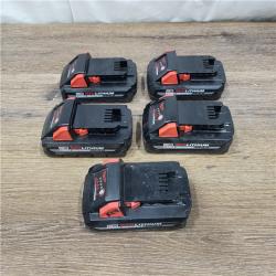 AS-IS Milwaukee M18 18V Lithium-Ion HIGH OUTPUT CP 3.0Ah Battery Pack (5-Pack)