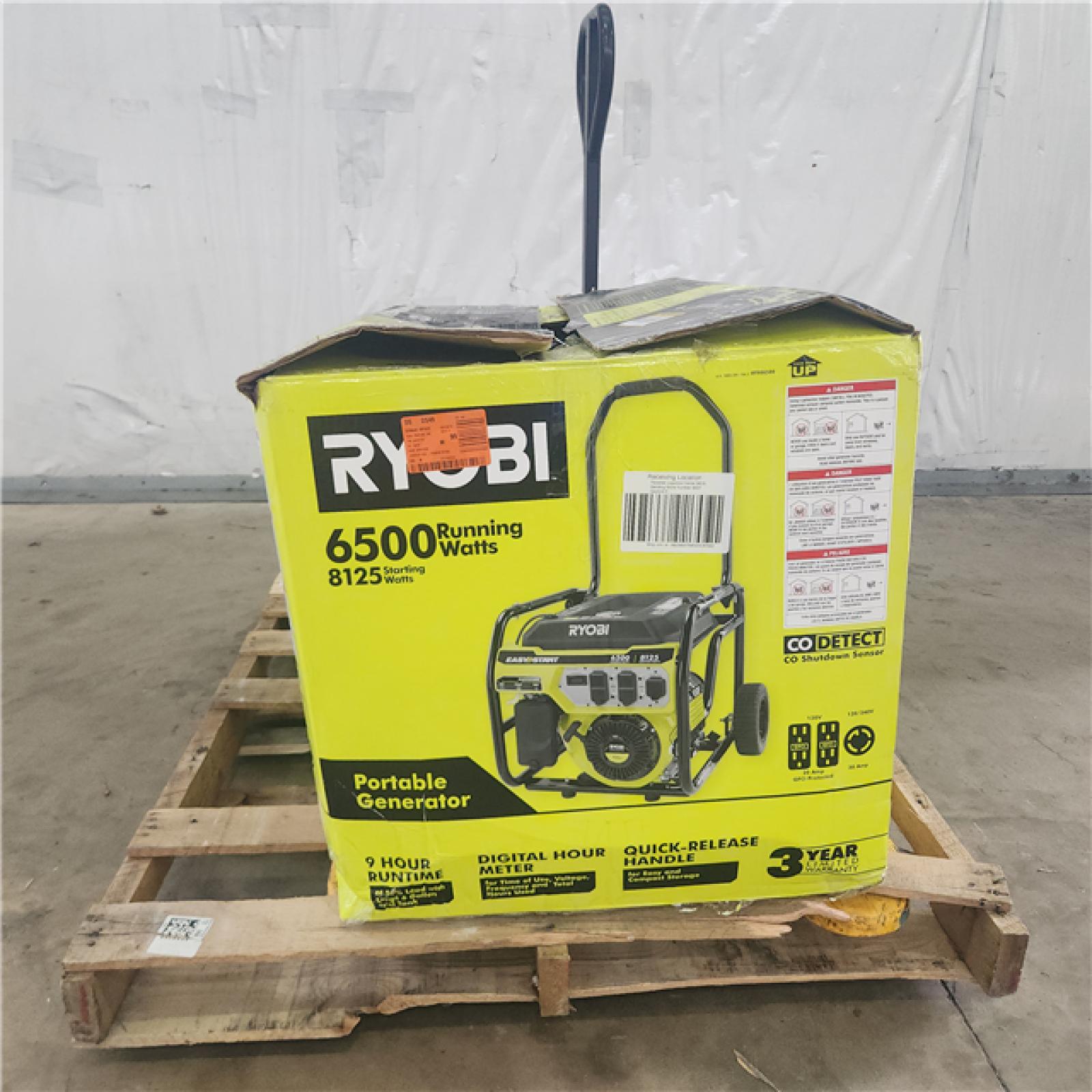 Houston Location - AS-IS Ryobi 6,500-Watt Gasoline Powered Portable Generator