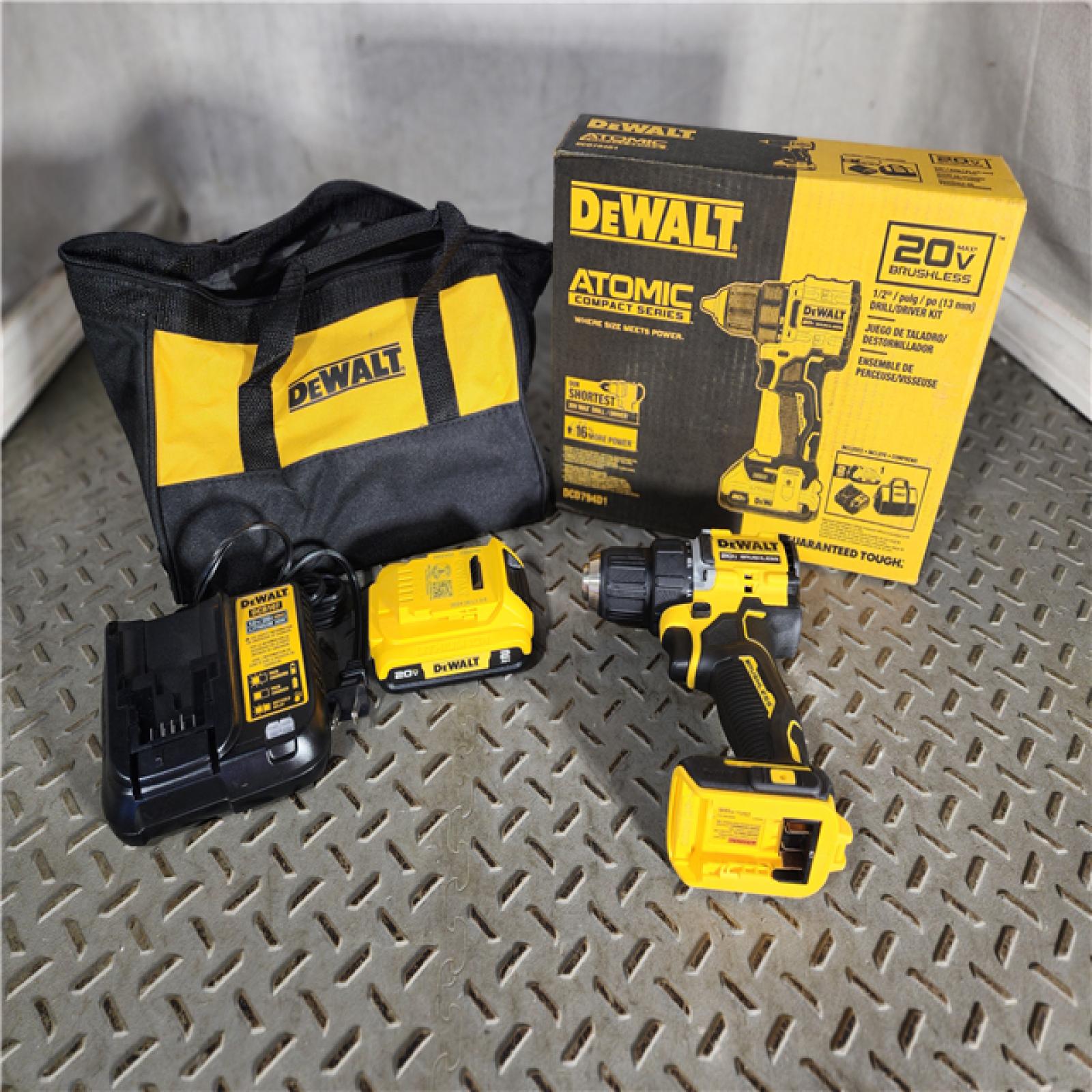 HOUSTON LOCATION - AS-IS (APPEARS LIKE NEW) DeWalt ATOMIC COMPACT SERIES 20V MAX* Brushless Cordless 1/2 in. Drill/Driver