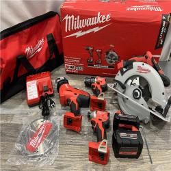 AS-IS MILWAUKEE M18 18-Volt Lithium-Ion Brushless Cordless Combo Kit (4-Tool) with 2-Batteries, 1-Charger and Tool Bag