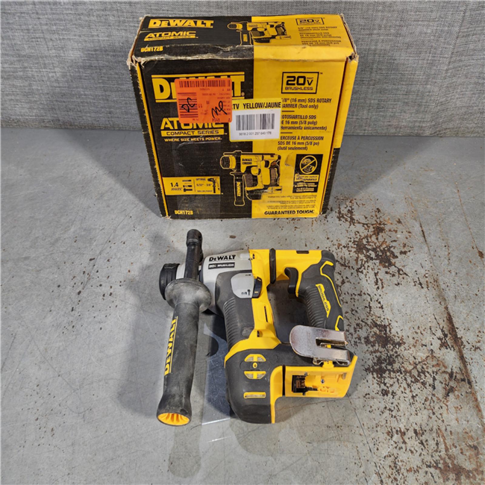 HOUSTON LOCATION - AS-IS Dewalt DCH172B MAX Atomic 20V 5/8 Inch Brushless Cordless SDS Plus Rotary Hammer (Tool Only)