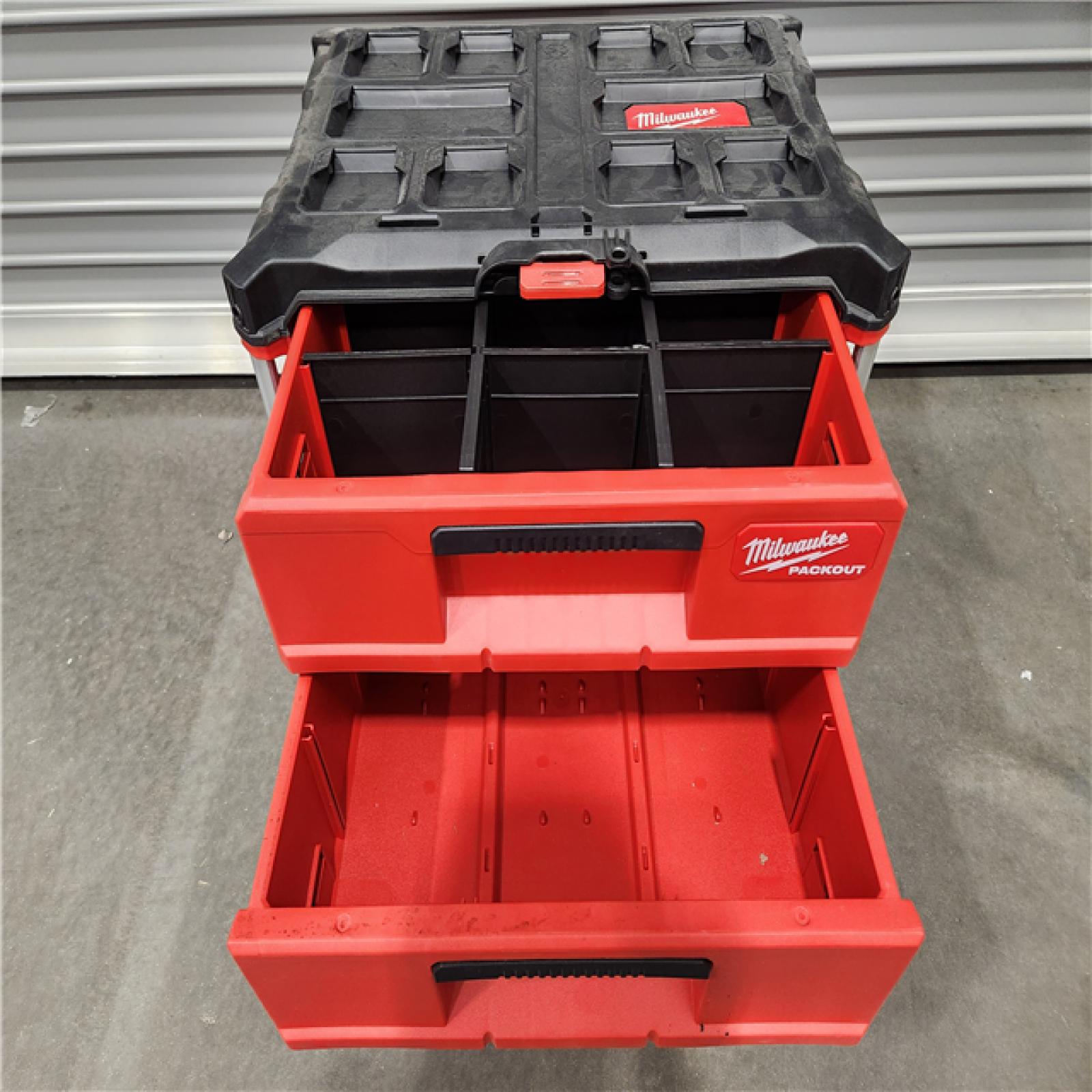 Good Milwaukee PACKOUT 22 in. 2-Drawer Tool Box with Metal Reinforced Corners w/ Rolling Stand