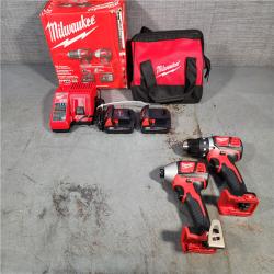 HOUSTON LOCATION - AS-IS Milwaukee M18 18V Cordless Brushed 2 Tool Drill/Driver and Impact Driver Kit