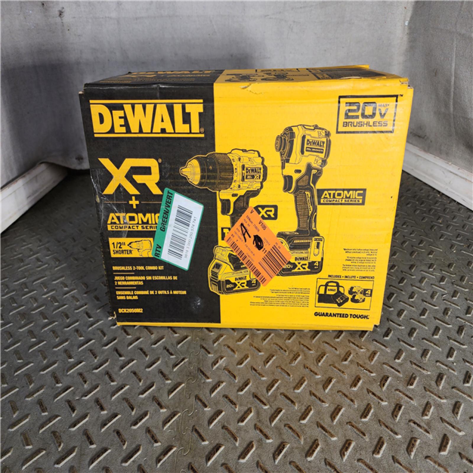 HOUSTON LOCATION - AS-IS 20V MAX XR Hammer Drill and ATOMIC Impact Driver 2 Tool Cordless Combo Kit with (2) 4.0Ah Batteries, Charger, and Bag