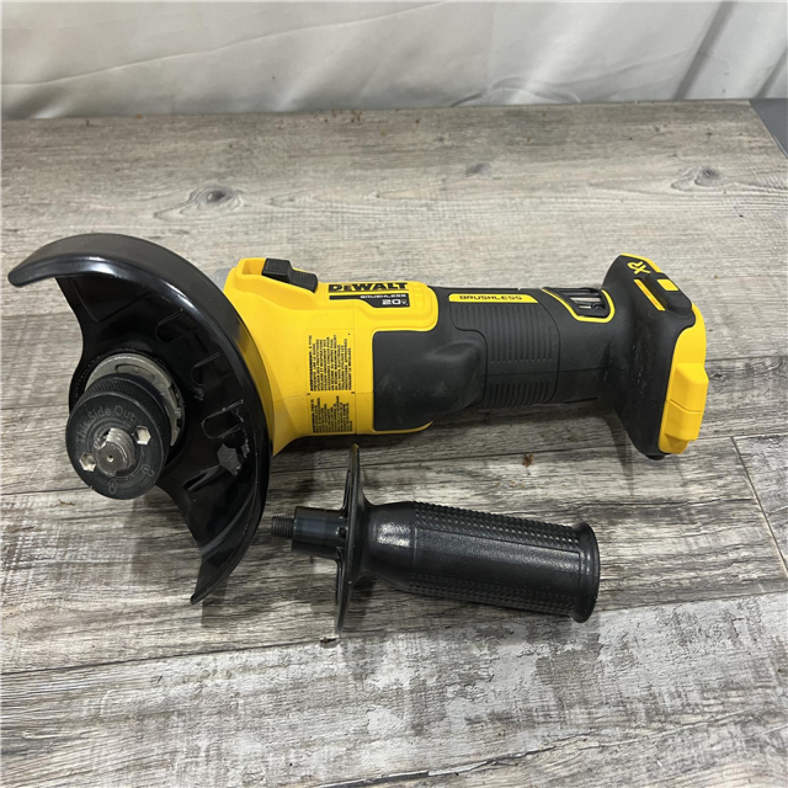 AS-IS DeWalt 20V MAX XR Cordless Brushless 4.5 in. Slide Switch Small Angle Grinder with Kickback Brake (Tool Only)