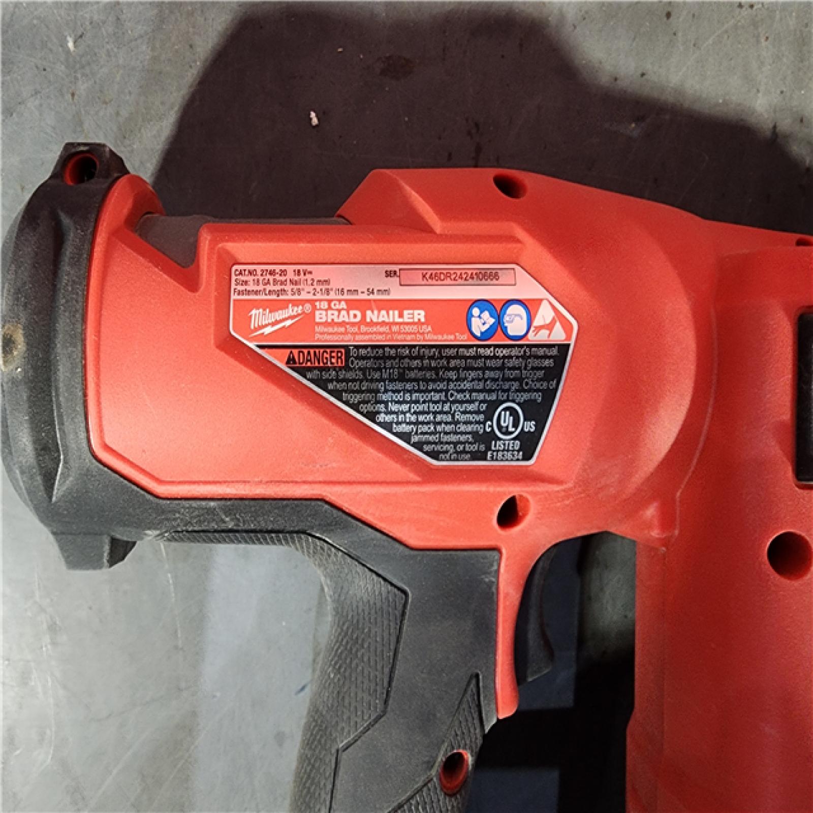 HOUSTON LOCATION - AS-IS Milwaukee M18 Fuel 18V Brushless 18-Gauge Brad Nailer 2746-20 (Bare Tool)