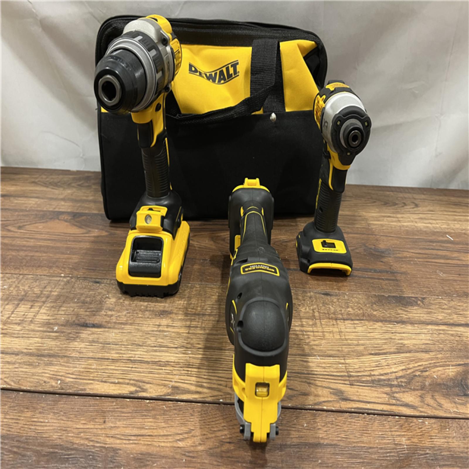 AS IS DEWALT 20-Volt Lithium-Ion Cordless 3-Tool Combo Kit with FLEXVOLT 9 Ah and 20V 6 Ah Batteries and Charger