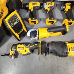 HOUSTON LOCATION - AS-IS DEWALT 20V MAX Cordless 10 Tool Combo Kit with (2) 20V 2.0Ah Batteries, Charger, and Bag