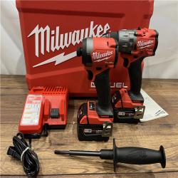 AS IS Milwaukee M18 FUEL 18V Lithium-Ion Brushless Cordless Hammer Drill and Impact Driver Combo Kit (2-Tool) with 2 Batteries