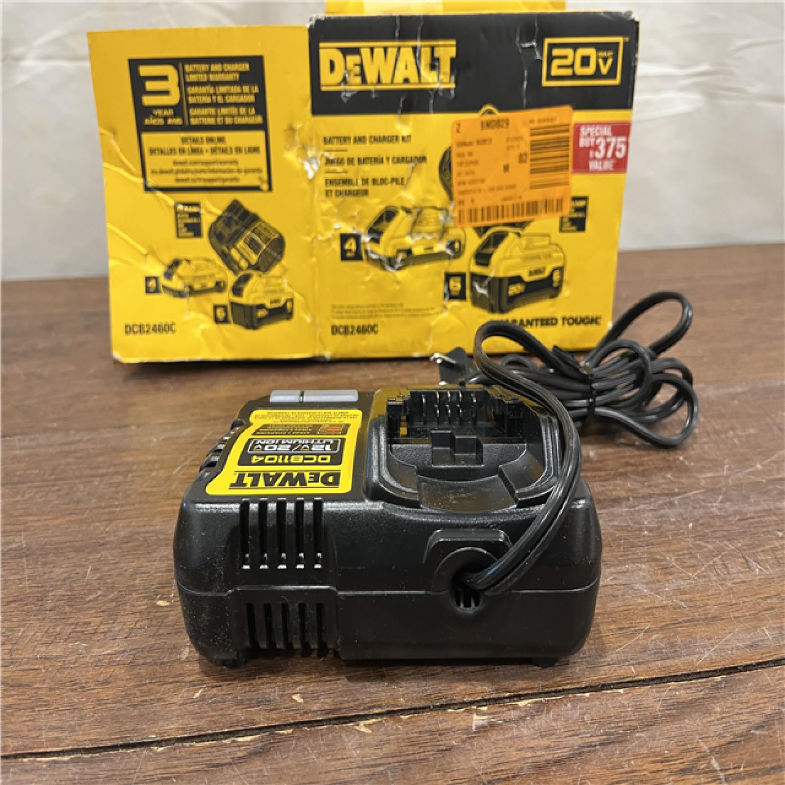 AS-ISDEWALT 20V MAX Lithium-Ion 6.0Ah and 4.0Ah Battery and Charger Starter Kit