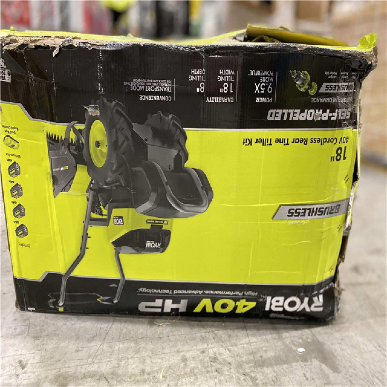 AS-IS - RYOBI 40V HP Brushless 18 in. Battery Powered Rear Tine Tiller