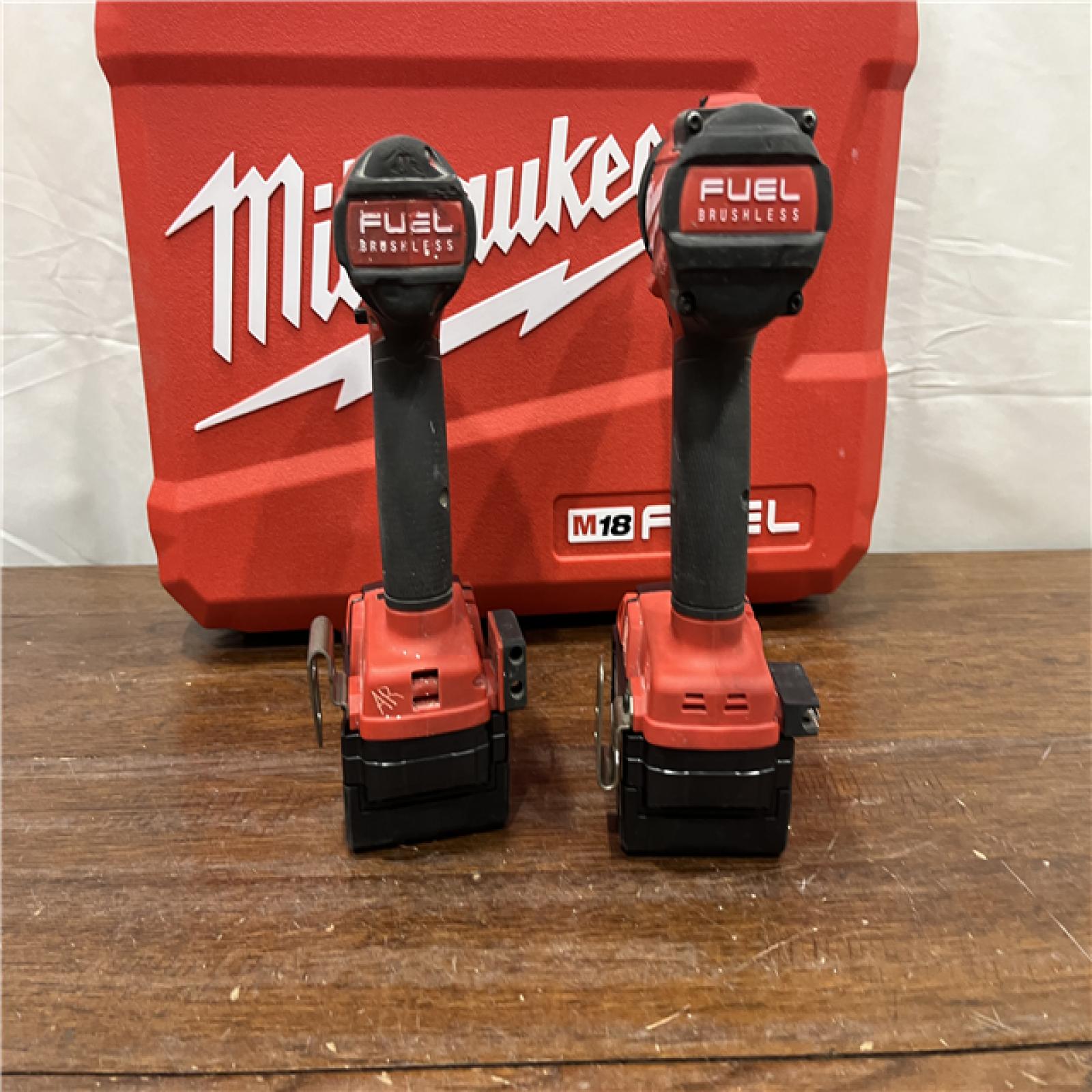 AS-IS Milwaukee M18 FUEL 18V Lithium-Ion Brushless Cordless Hammer Drill and Impact Driver Combo Kit (2-Tool) with 2 Batteries