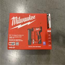 NEW! - Milwaukee M12 12-Volt 23-Gauge Lithium-Ion Cordless Pin Nailer Kit with 1.5 Ah Battery, Charger and Tool Bag