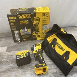 AS-IS DEWALT ATOMIC 20V MAX Lithium-Ion Cordless 1/4 in. Brushless Impact Driver Kit, 5 Ah Battery, Charger, and Bag