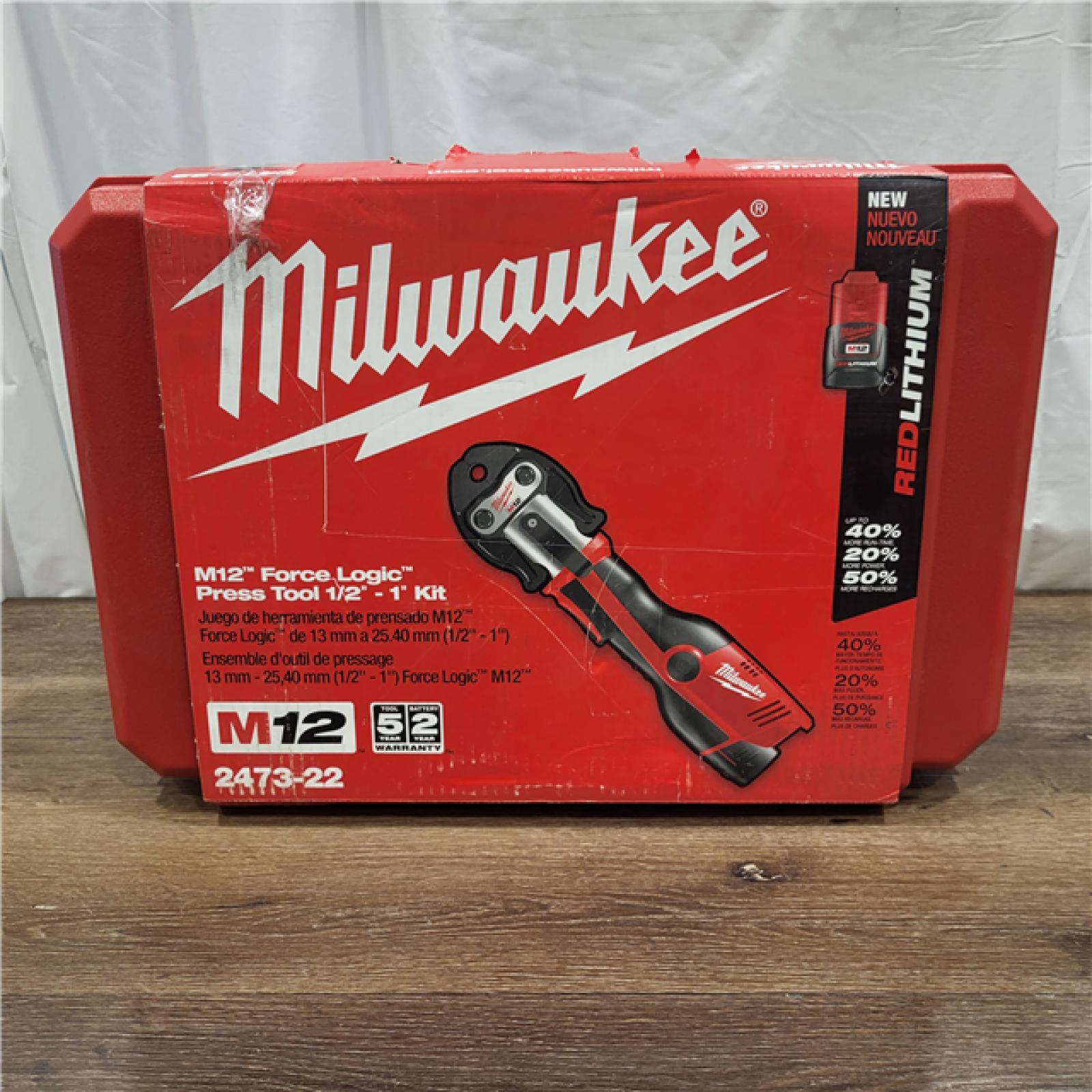 AS-IS Milwaukee M12 Force Logic Press Tool 1/2 in. to 1 in. Kit