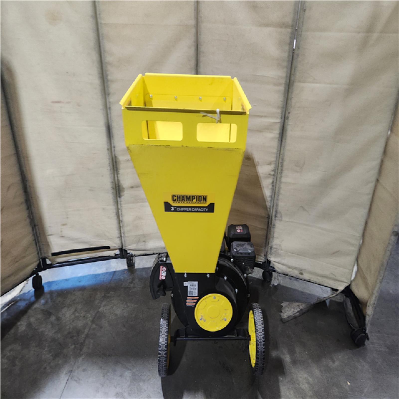 California AS-IS Champion Power Equipment 3 in. Dia 224 Cc 2-in-1 Upright Gas Powered Wood Chipper Shredder